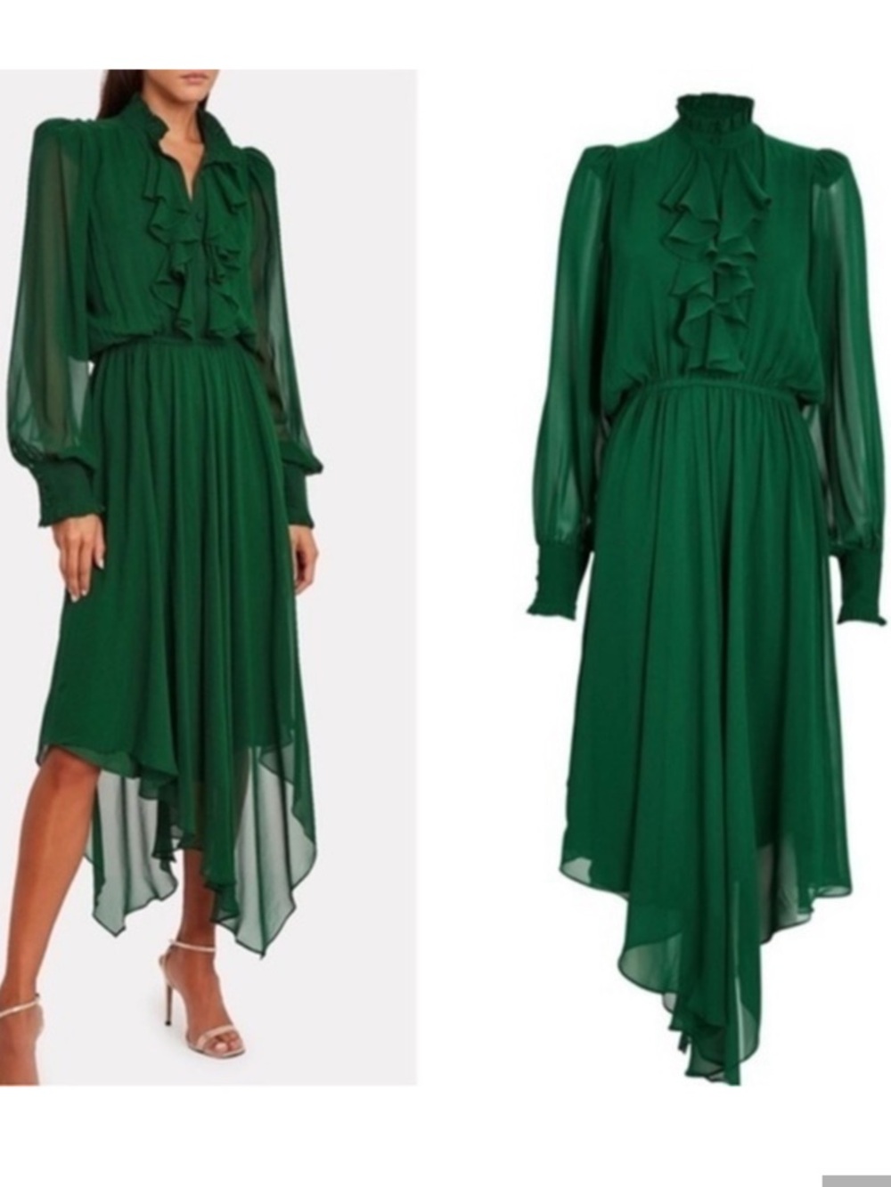 Divine heritage silk midi hankerchief dress XS